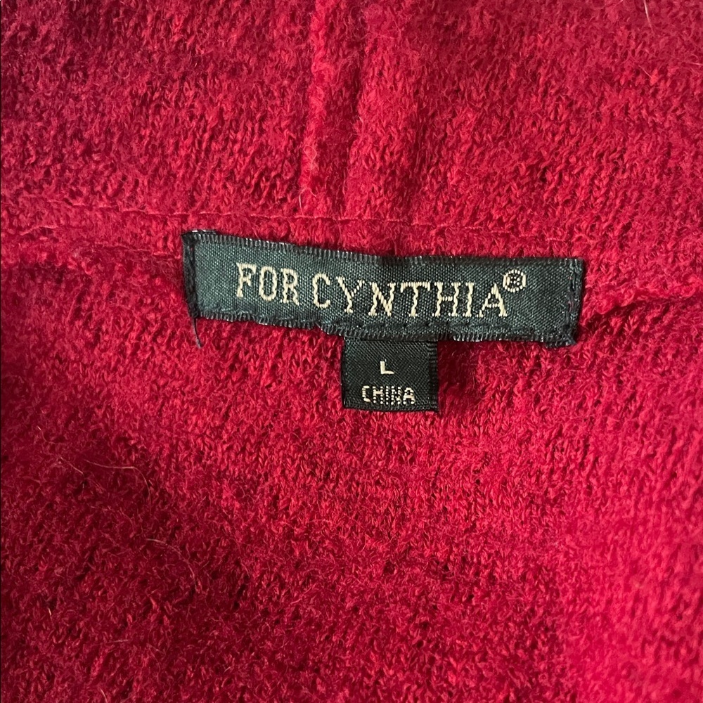 For Cynthia Women's Red Hooded Cape - Picture 5 of 6